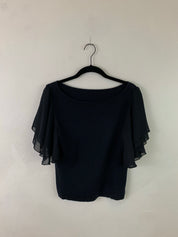 Black ruffle top