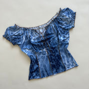 Y2k tie dye milkmaid top
