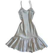 Vintage satin ivory midi slip