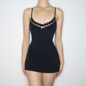 Black Lingerie Mini Dress (Small)