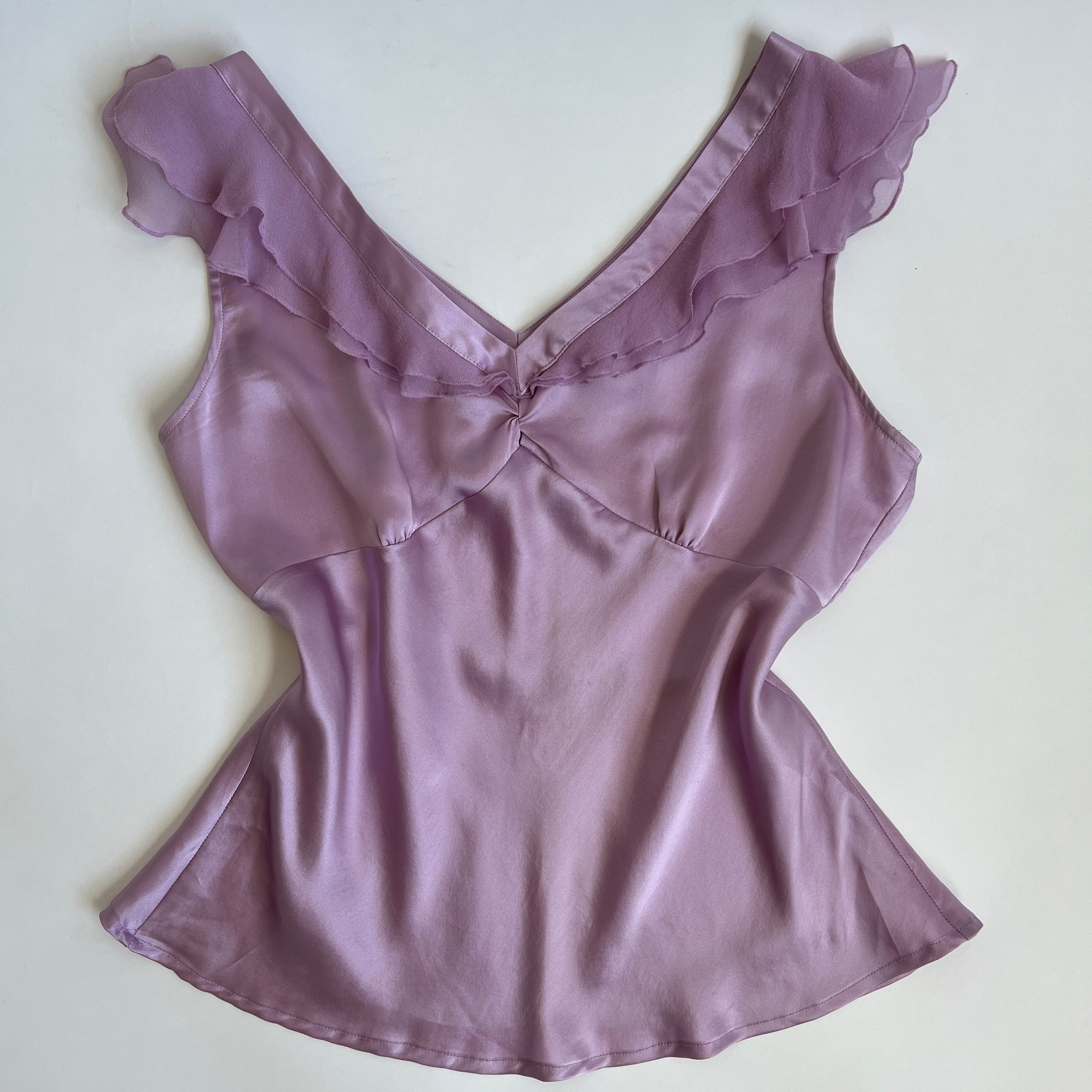 Lavender silk blouse L