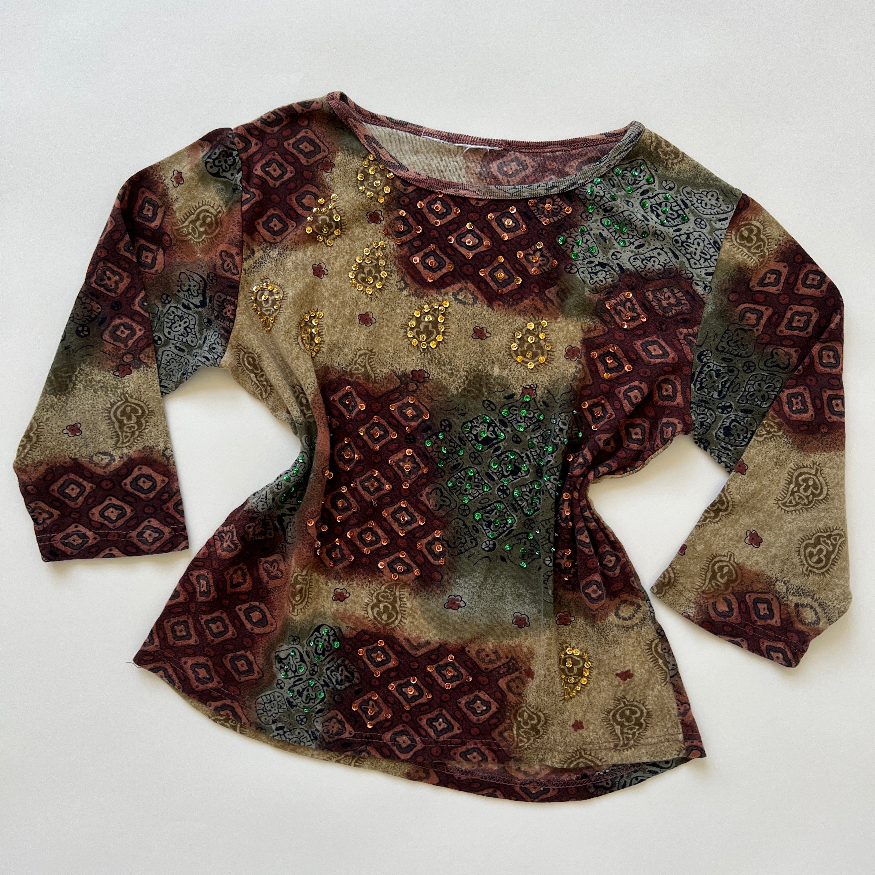 90s beaded patchwork knit