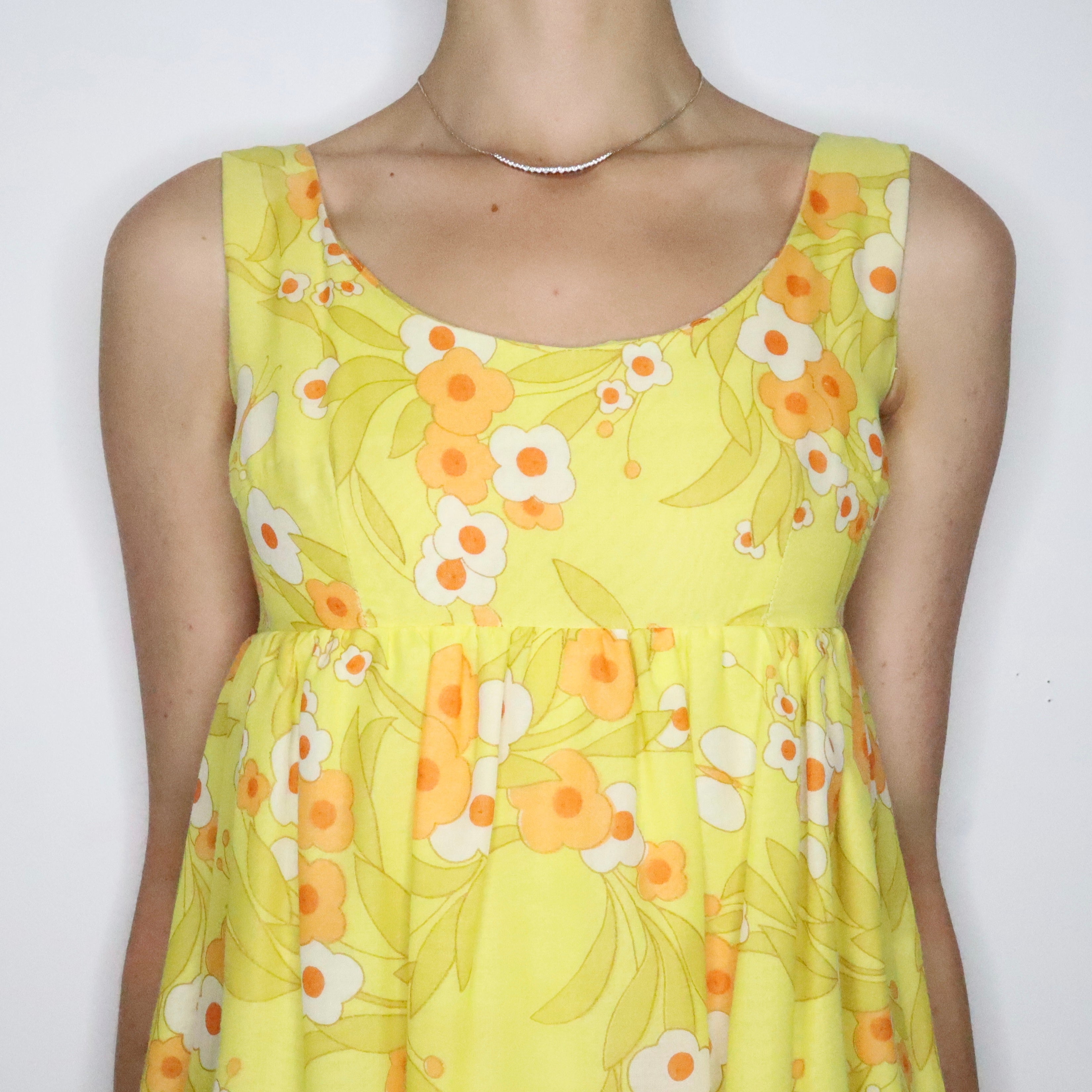 Yellow Babydoll Mini Dress (XS-S)