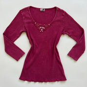 90s mauve ribbed knit