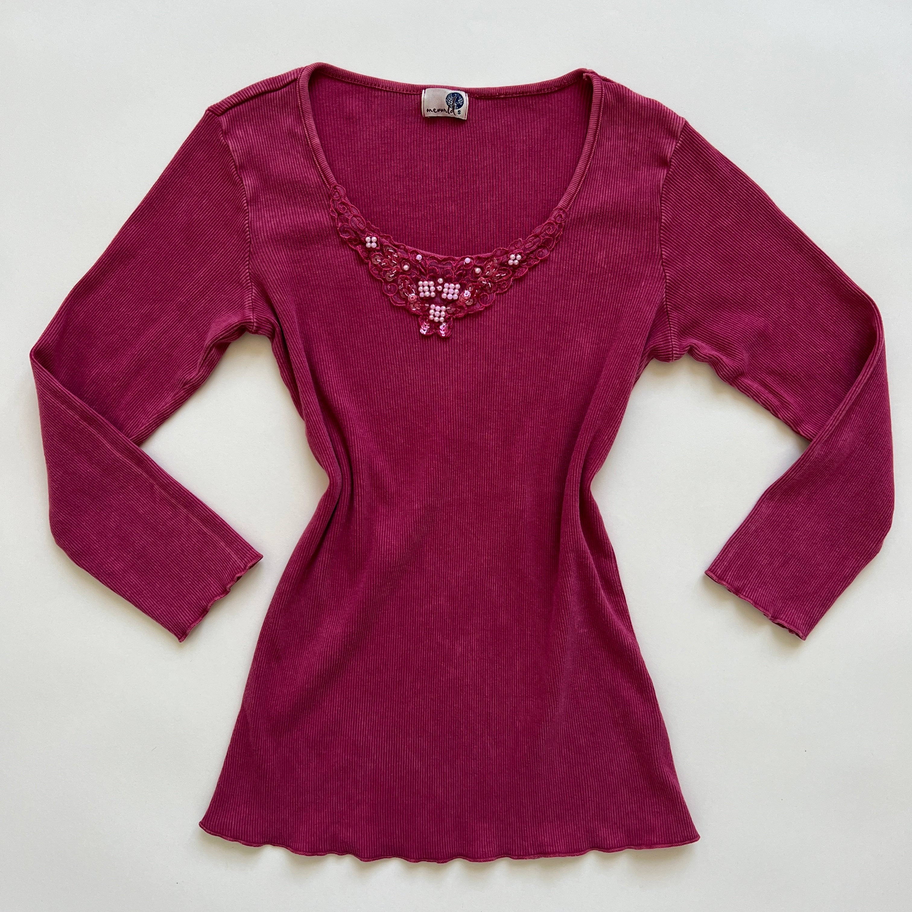 90s mauve ribbed knit