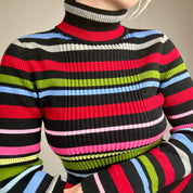 Early 2000s Striped Ribbed Sweater (S/M)