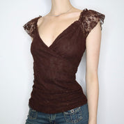 Brown Mesh Blouse (M-L)