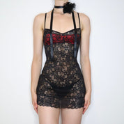 Black Lace Slip Dress (Small) 