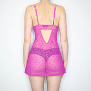 Betsey Johnson Fuchsia Mesh Slip (Small)