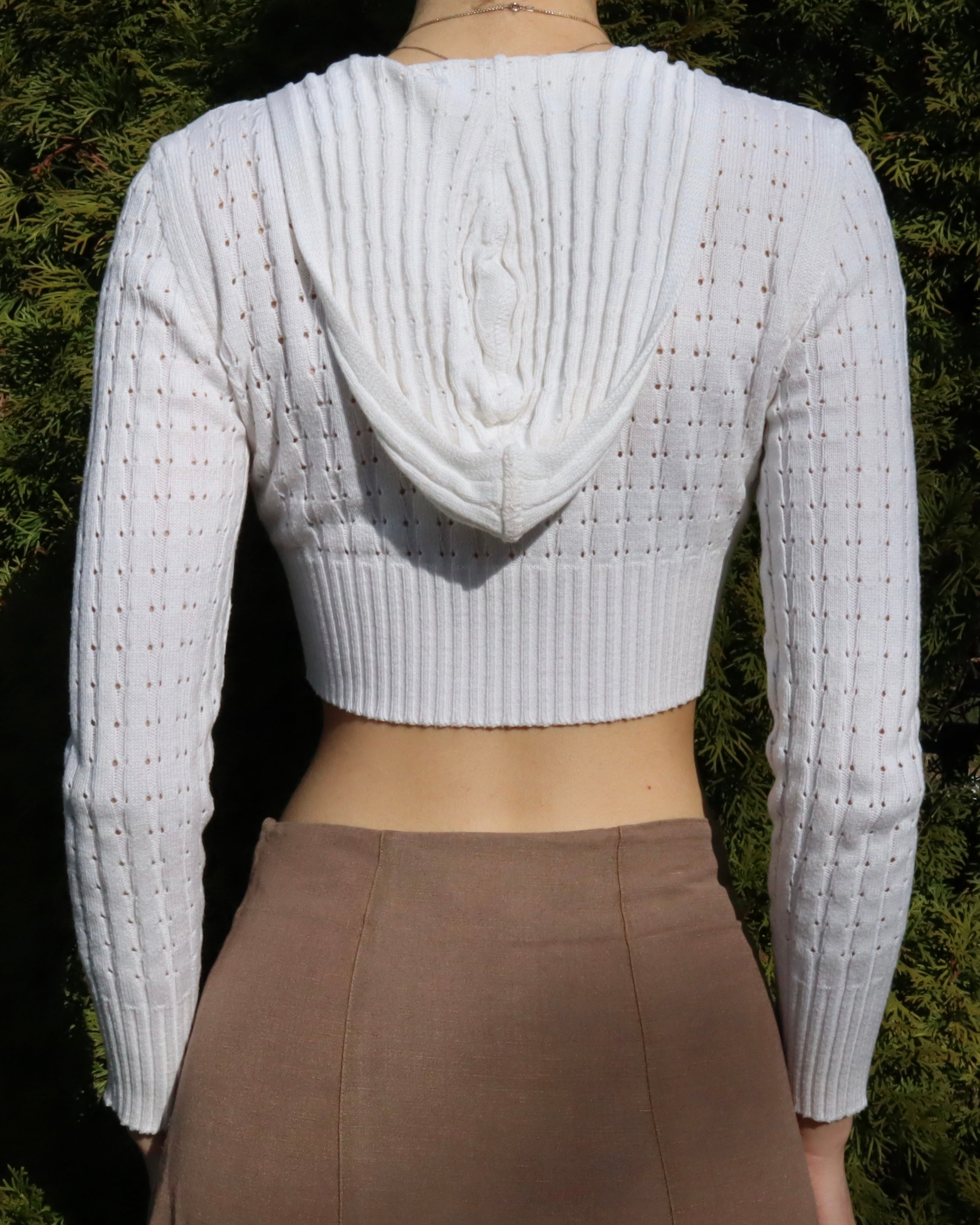 White Cropped Cardigan (XS) 