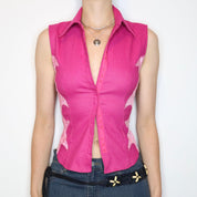 French Pink Barbie Cowgirl Top (XS-S) 