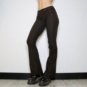 Low Rise Brown Flare Pants (Small)