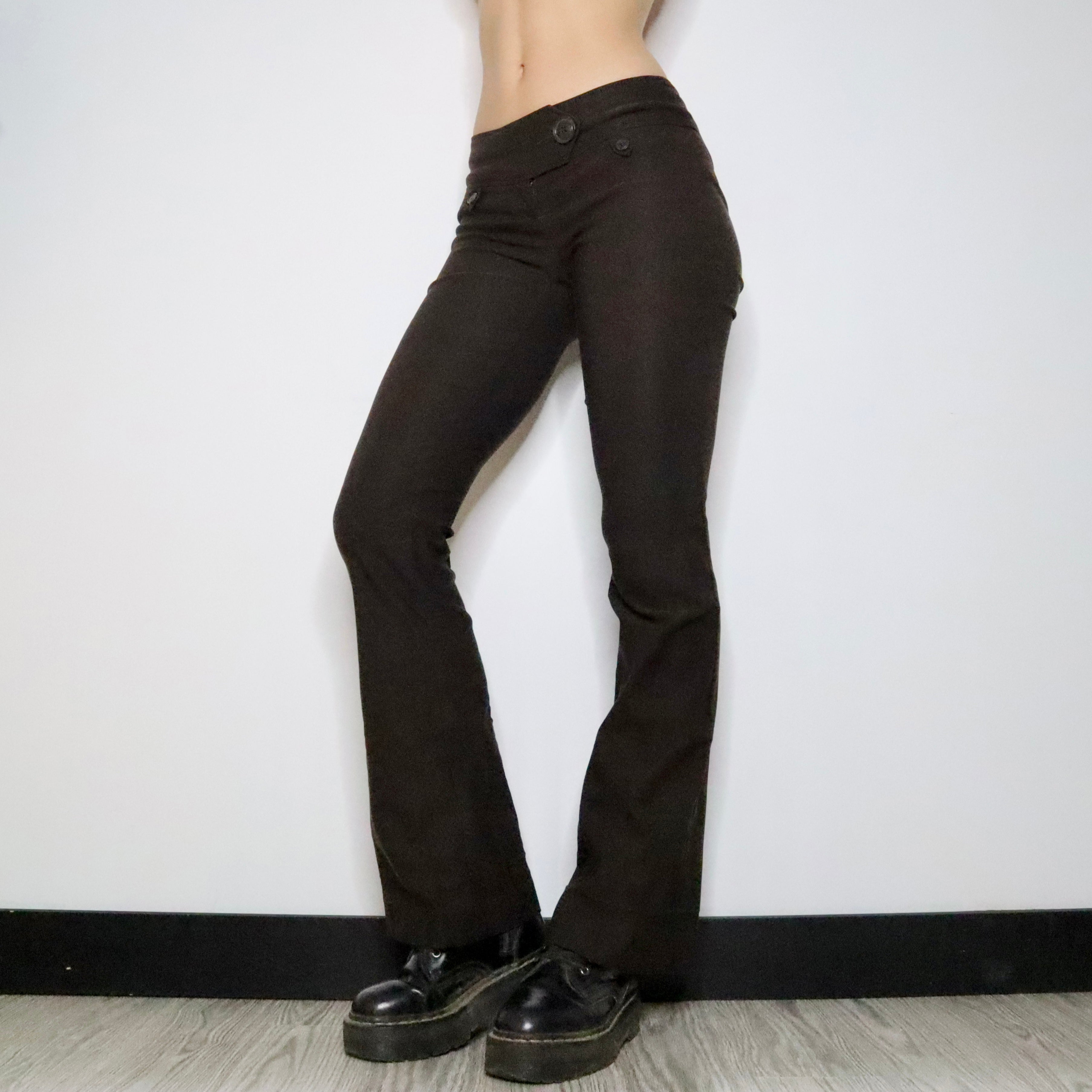 Low Rise Brown Flare Pants (Small)