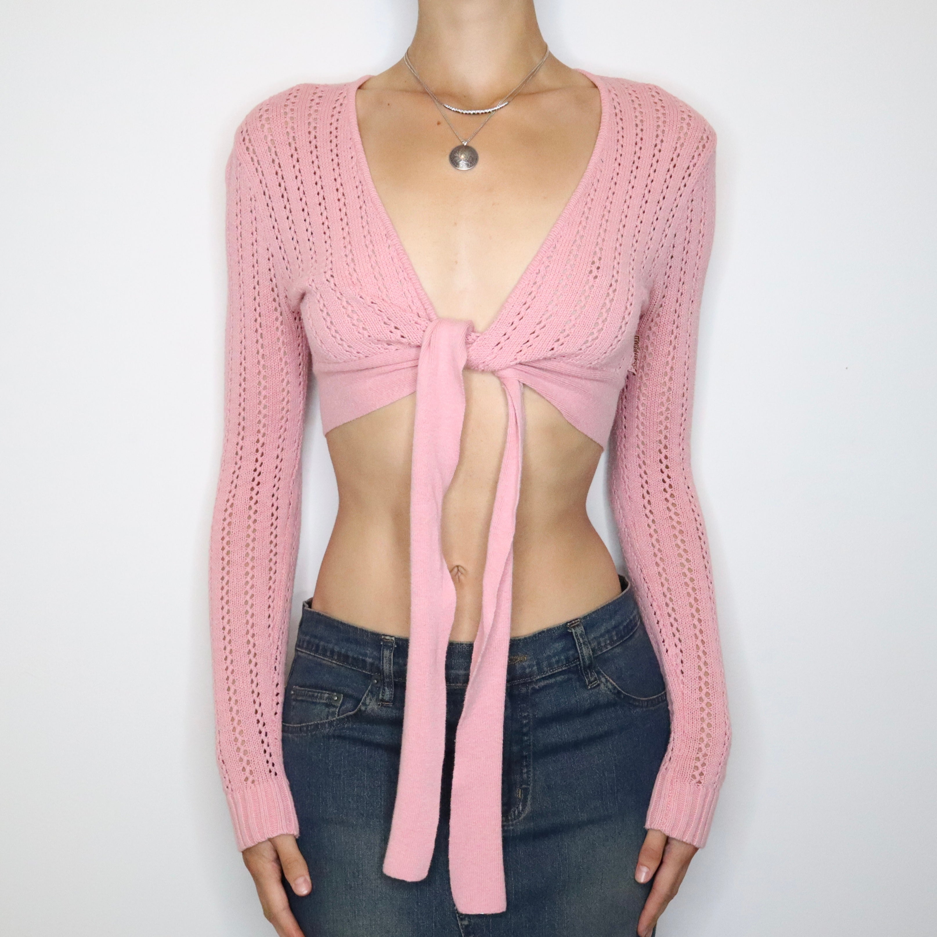 Pink Crochet Bolero (XS-S) 