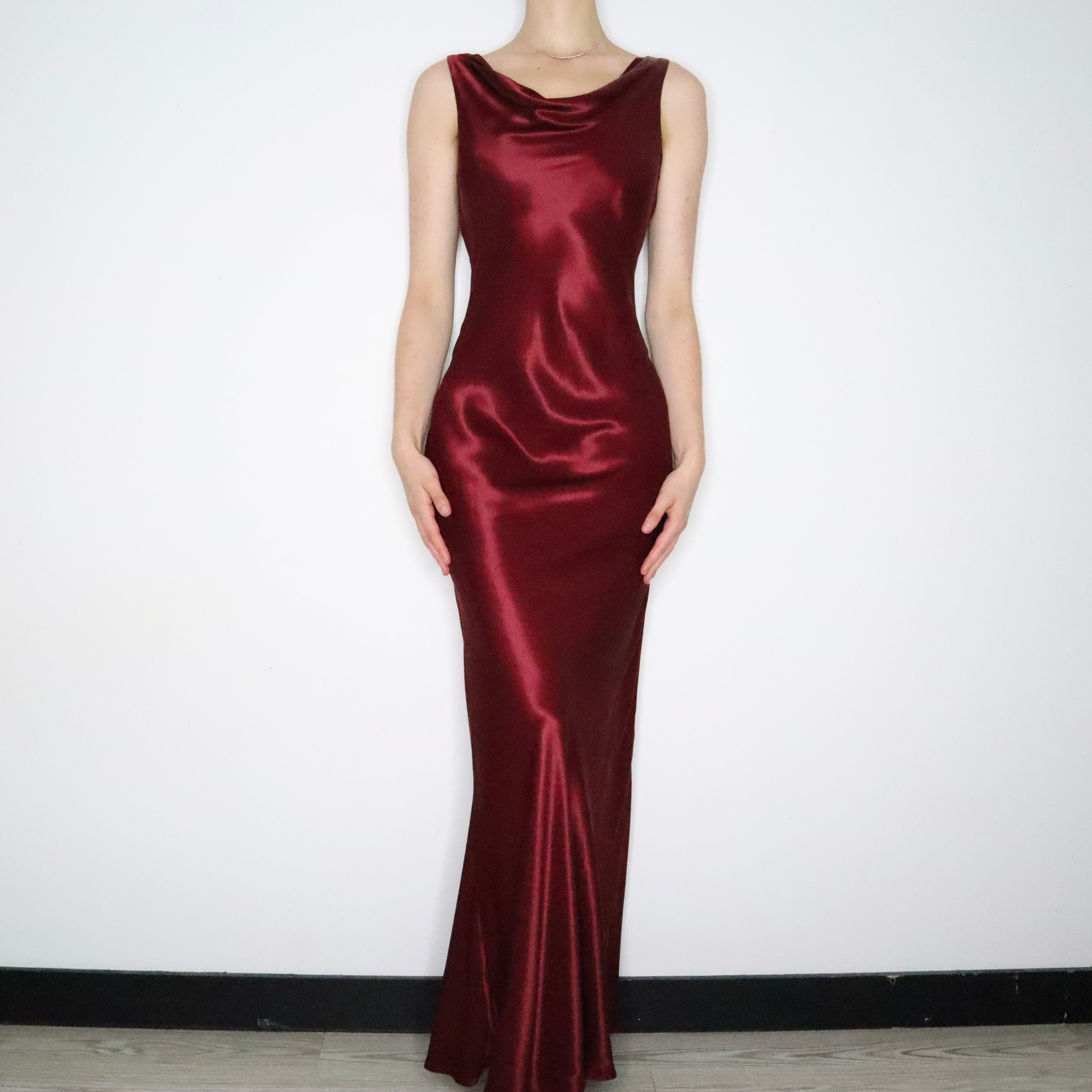 Merlot Satin Gown (Medium)