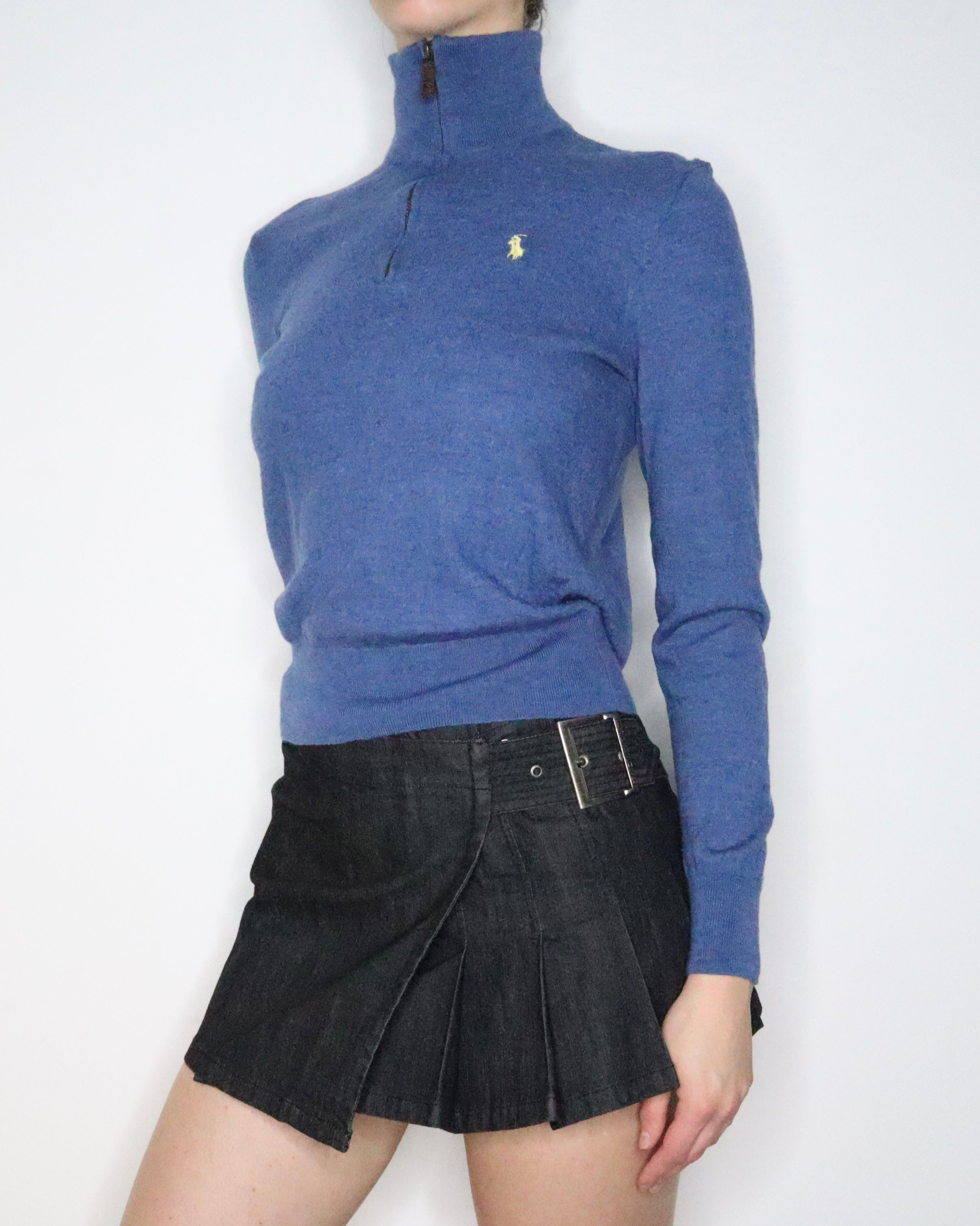 Ralph Lauren Blue Quarter Zip (S-M) 