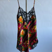 90s VS dark floral slip