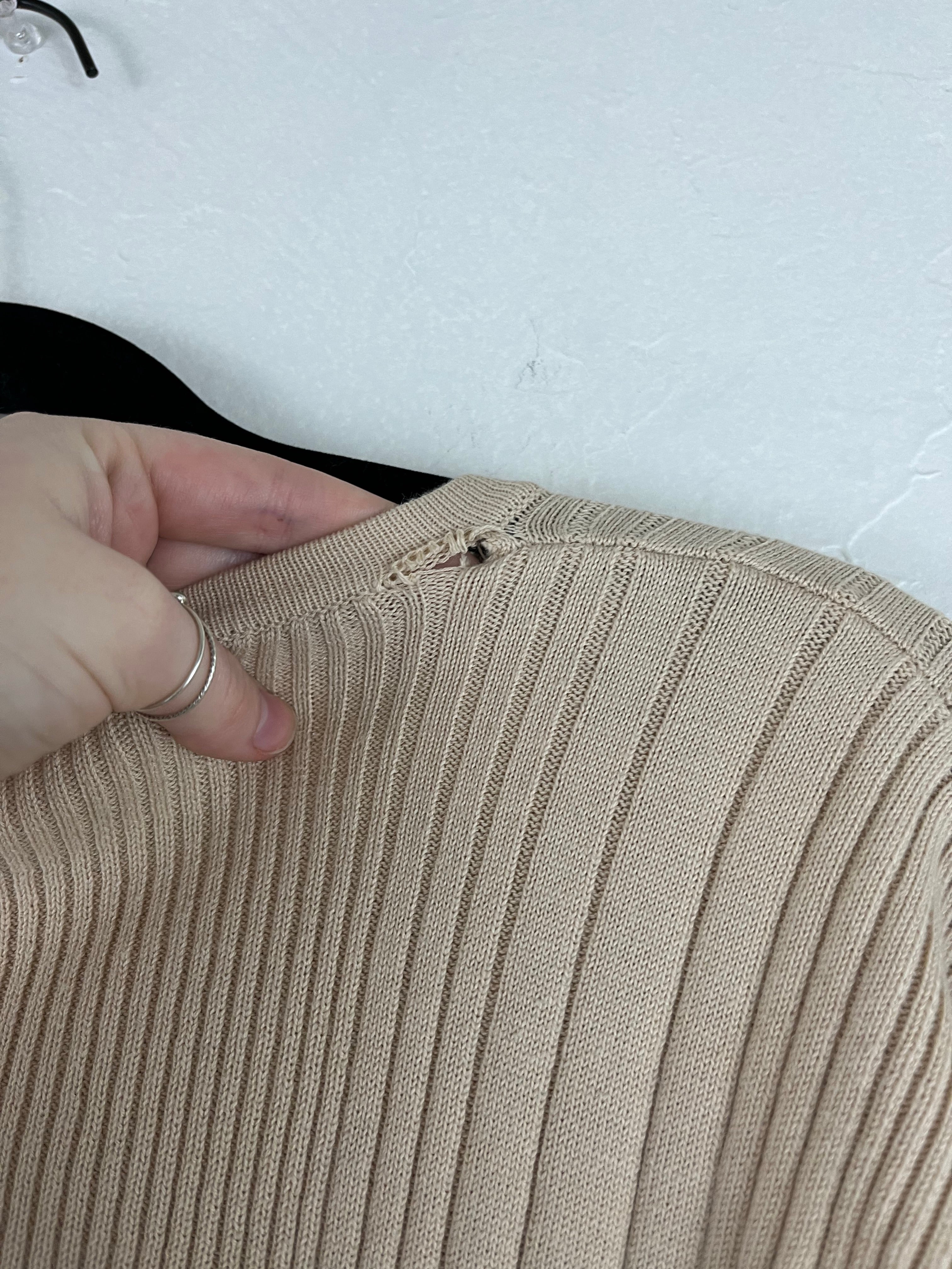Taupe ribbed cardi