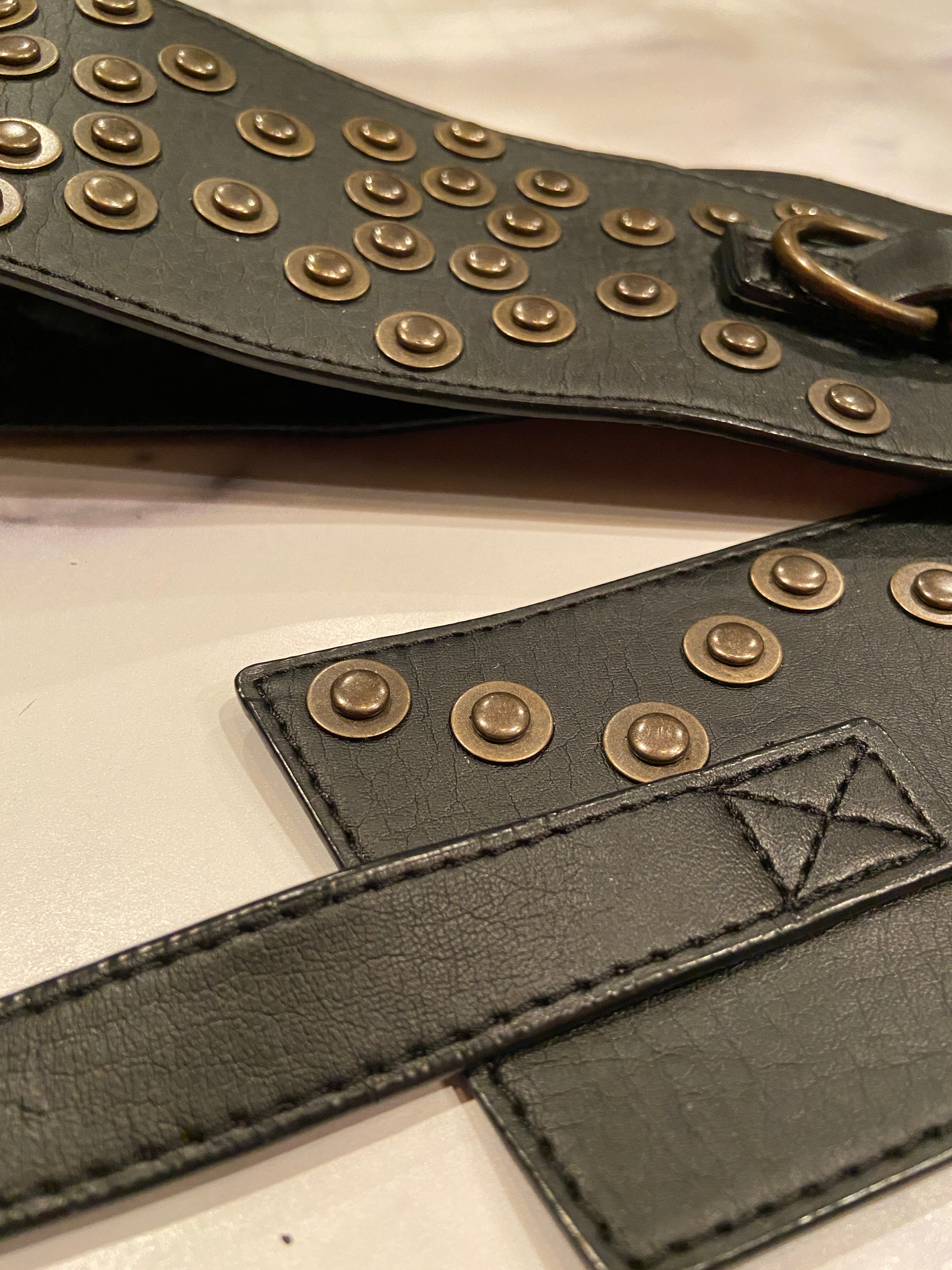 Black leather belt