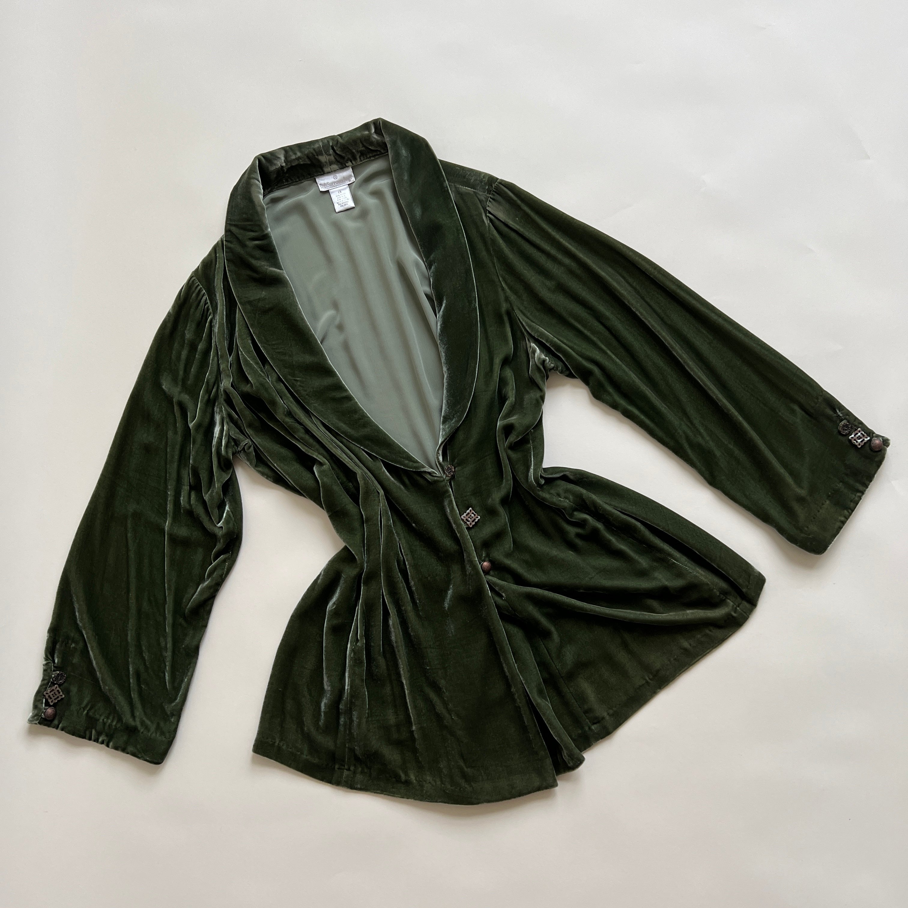 Vintage green velvet blazer