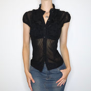 Black Mesh Blouse (S-M) 