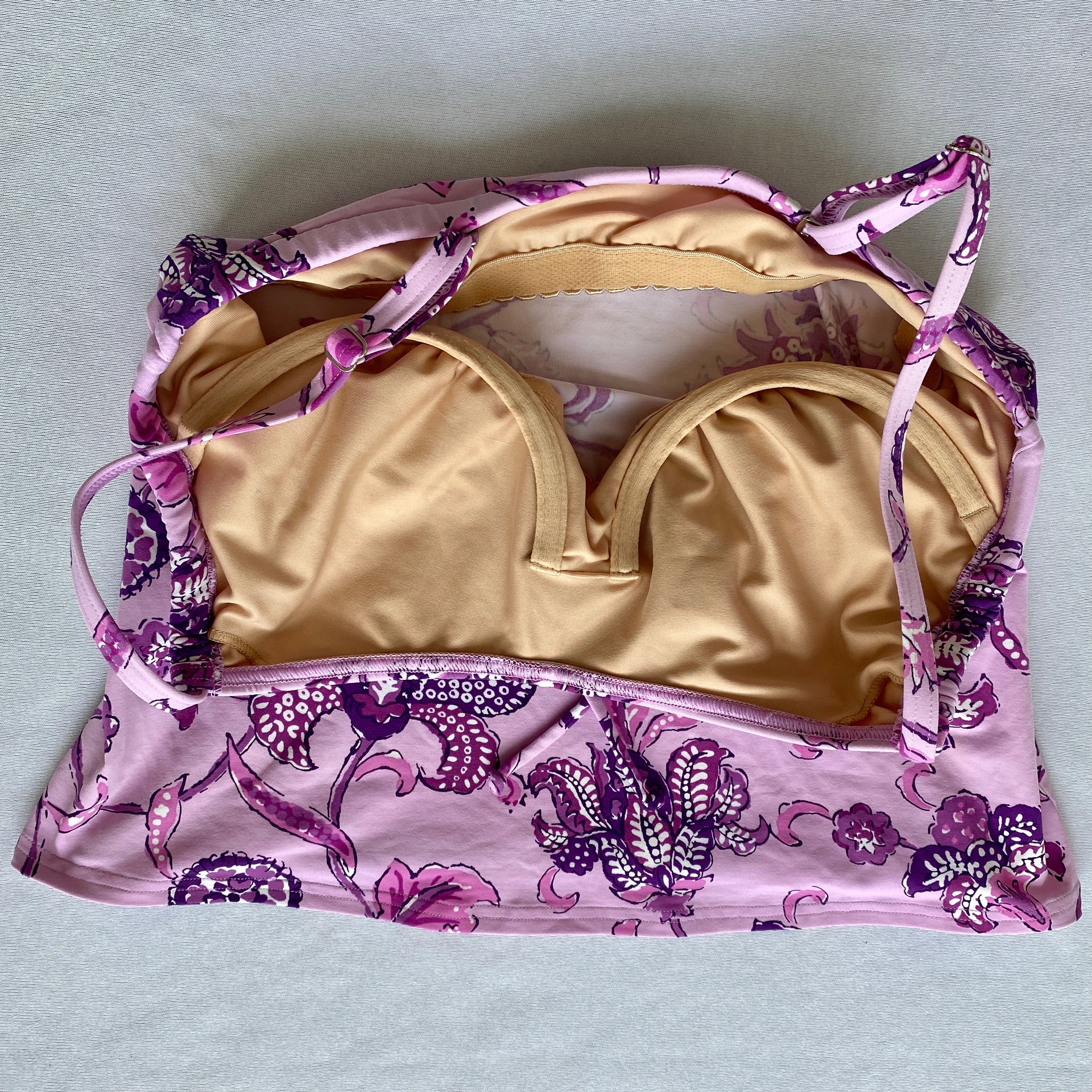 Purple floral swim top