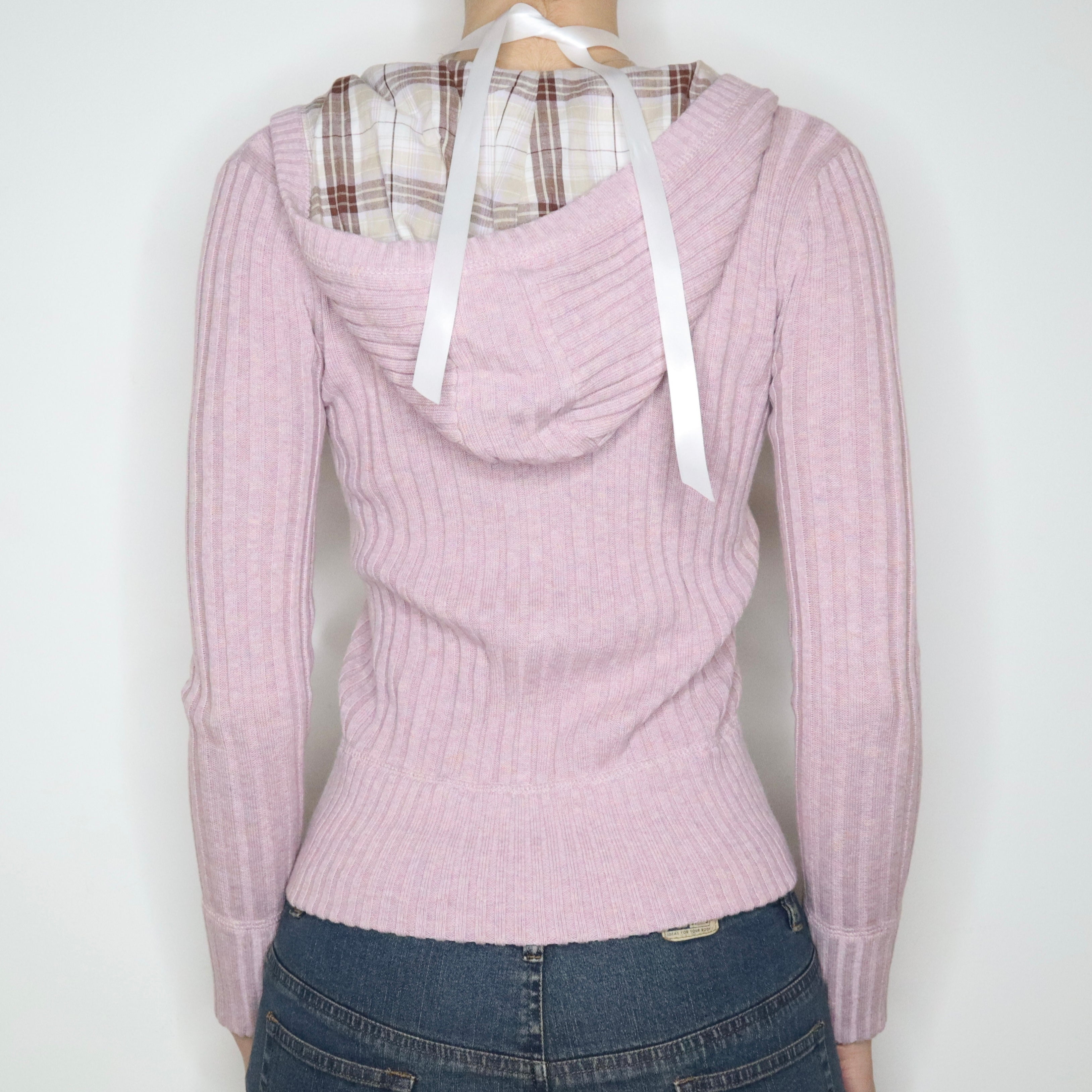 Pink Zip Up Hoodie (S-M) 