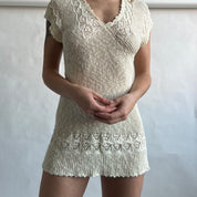 Ivory knit mini dress