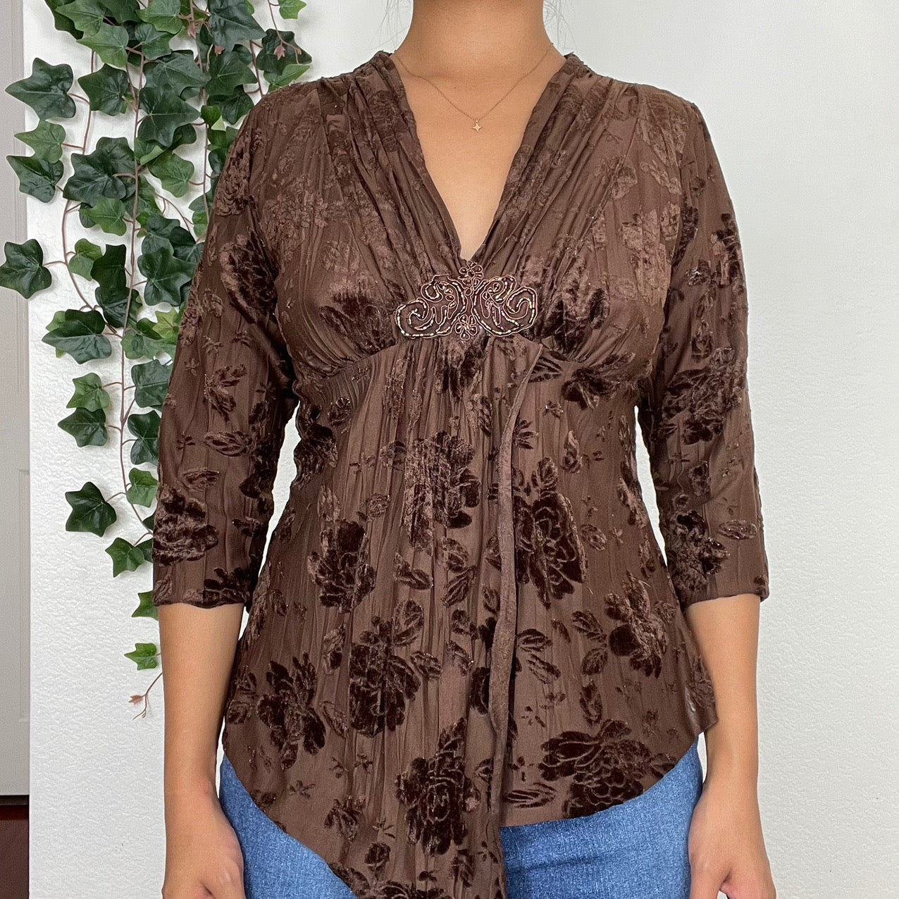 Y2k brown top