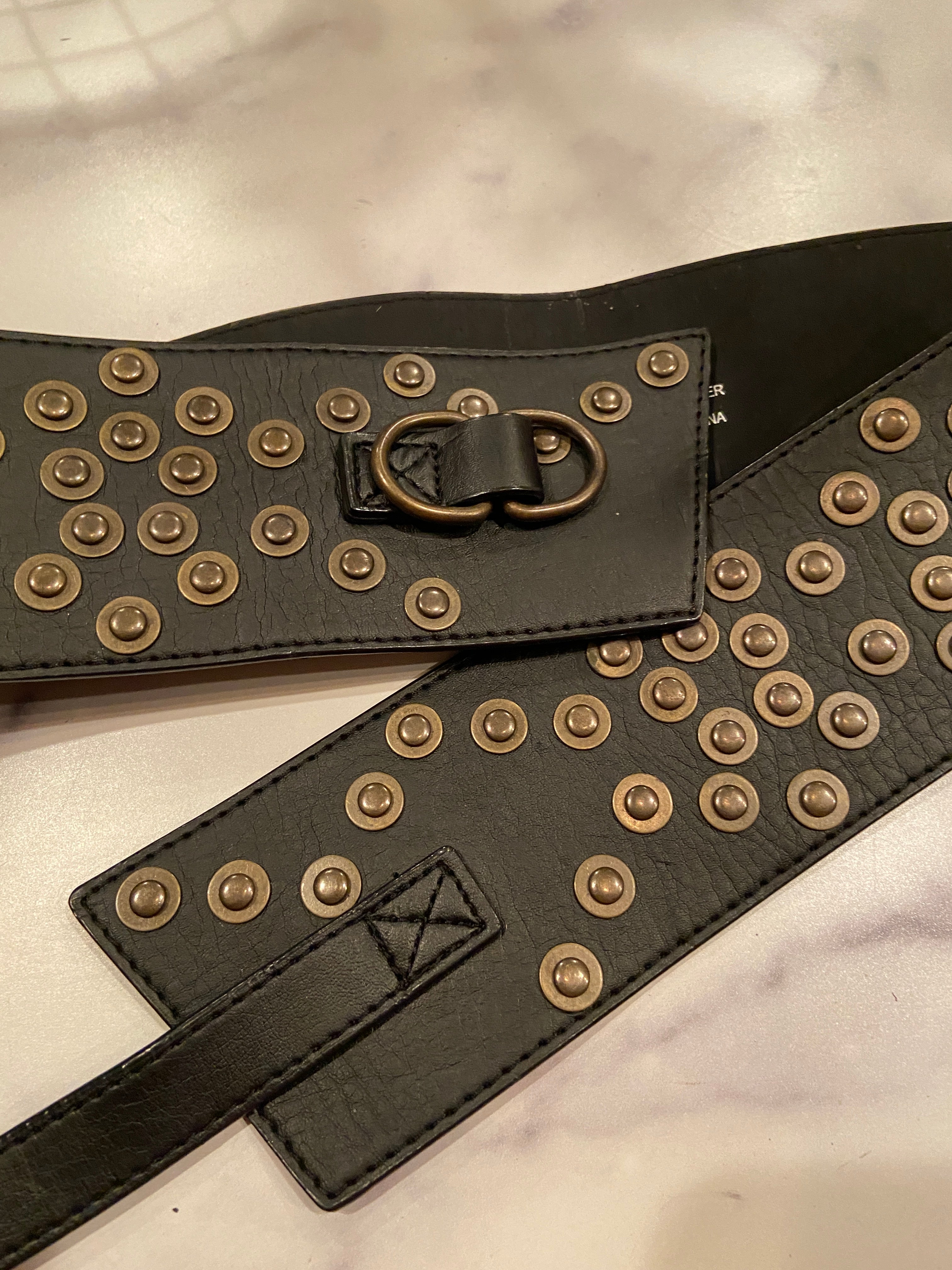 Black leather belt