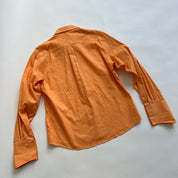 Sherbet orange jacquard button down