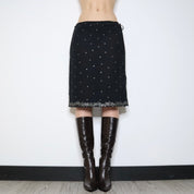 Black Organza Midi Skirt (Small) 