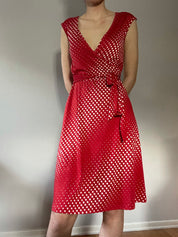psychedelic polkadot dress