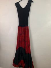 Red rose flowy dress