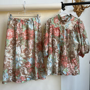 Vintage floral skirt set