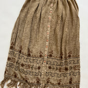 90s beige fringe maxi skirt
