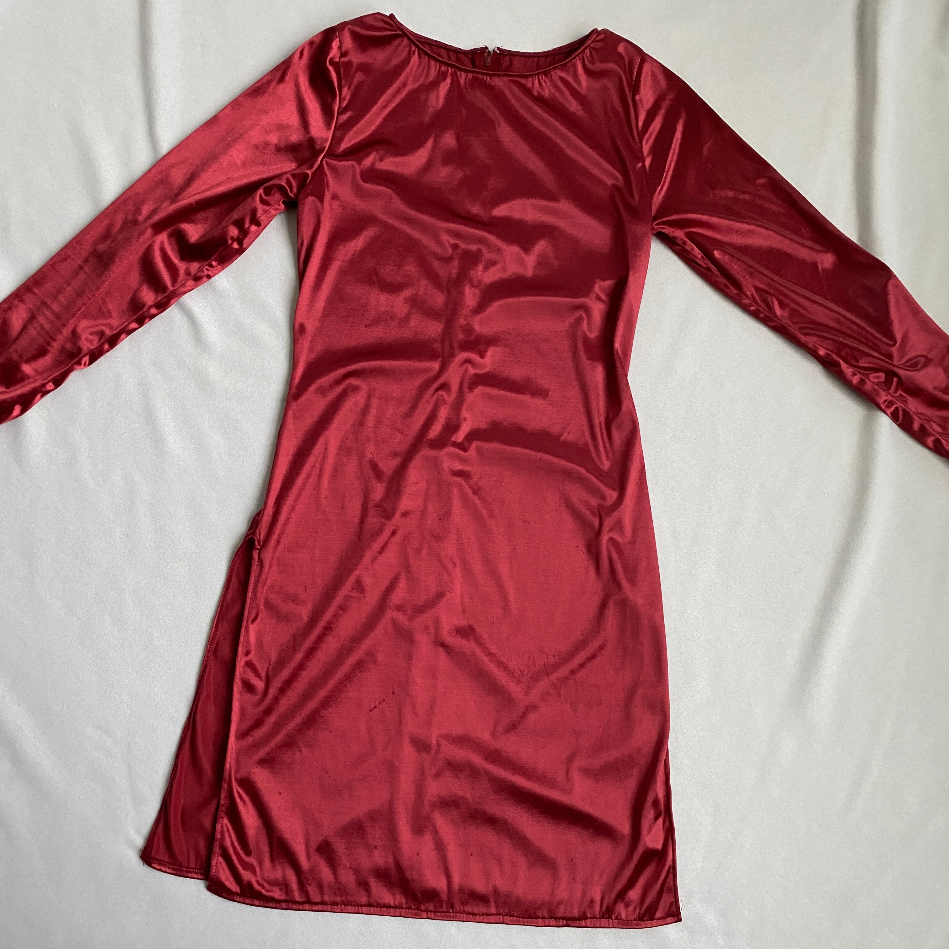 dusty rose high slit mini