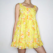 Yellow Babydoll Mini Dress (XS-S)