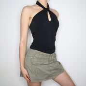 Max Mara Slinky Black Halter Top (Medium)