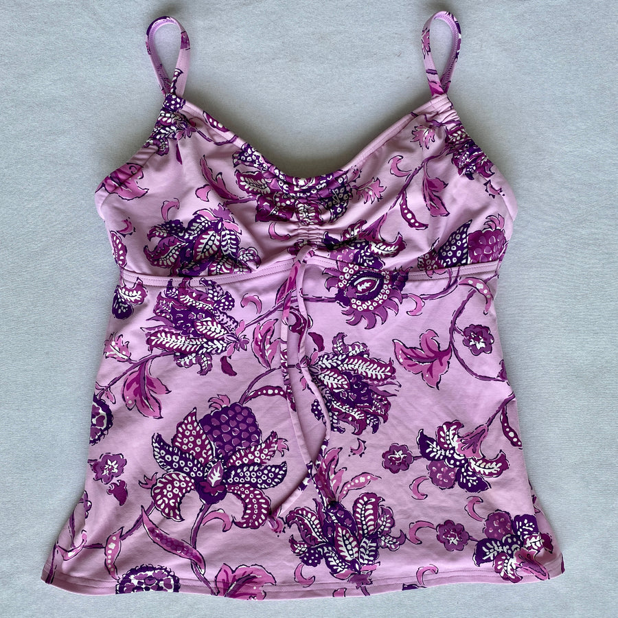Purple floral swim top