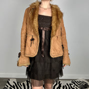 Vintage Faux Fur Trim Coat