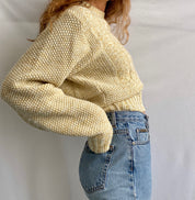 Waffle cream sweater
