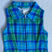 Blue plaid sporty petite dress