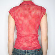 Polka Dot Mesh Blouse (Medium)