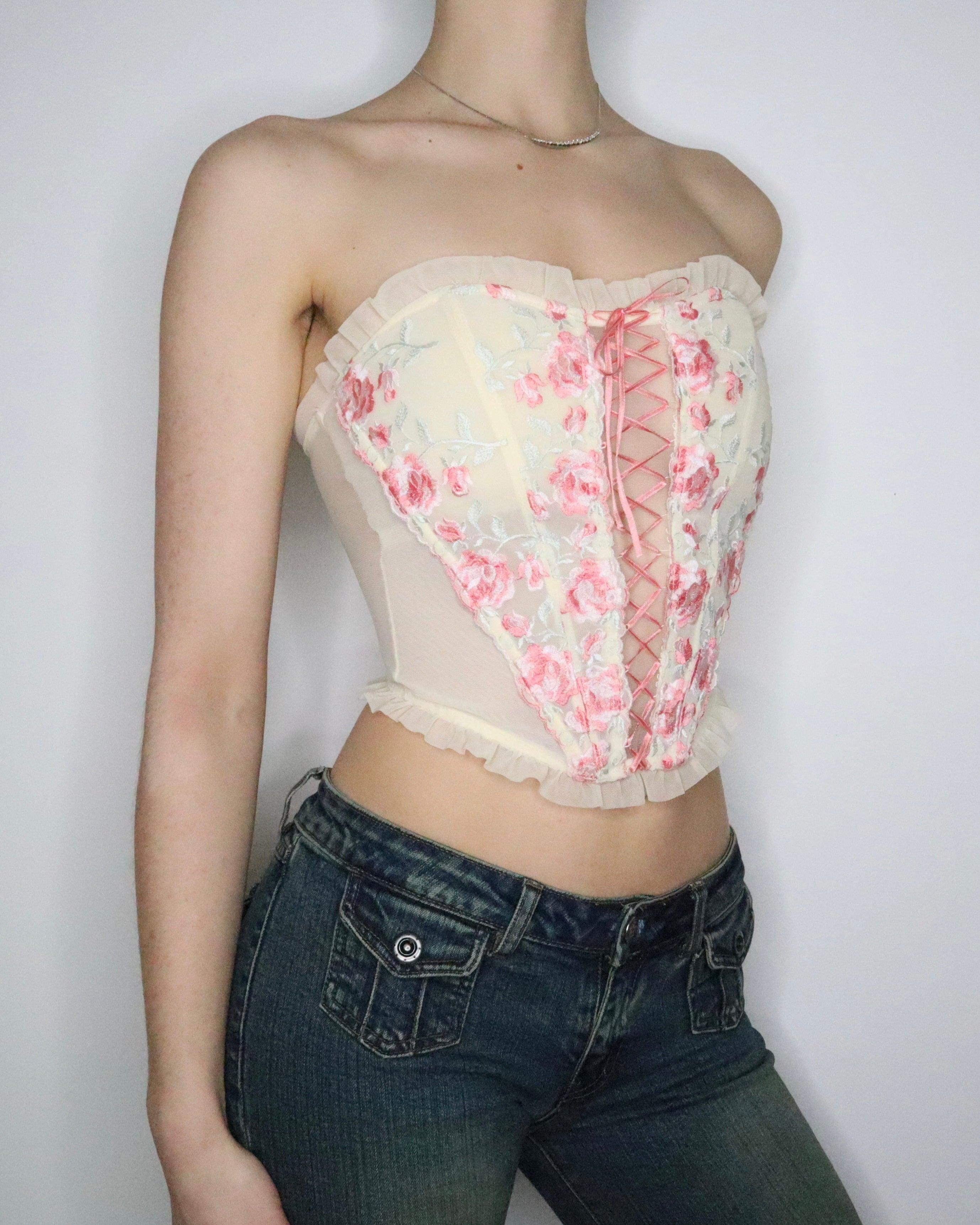 Y2K Embroidered Fairy Corset (XS) 