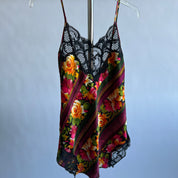 90s VS dark floral slip
