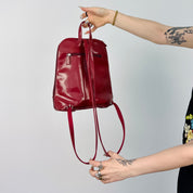 Maroon Patent Backpack
