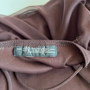 00s brown cinched midi dress