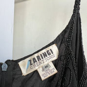 heavily beaded black maxi dress
