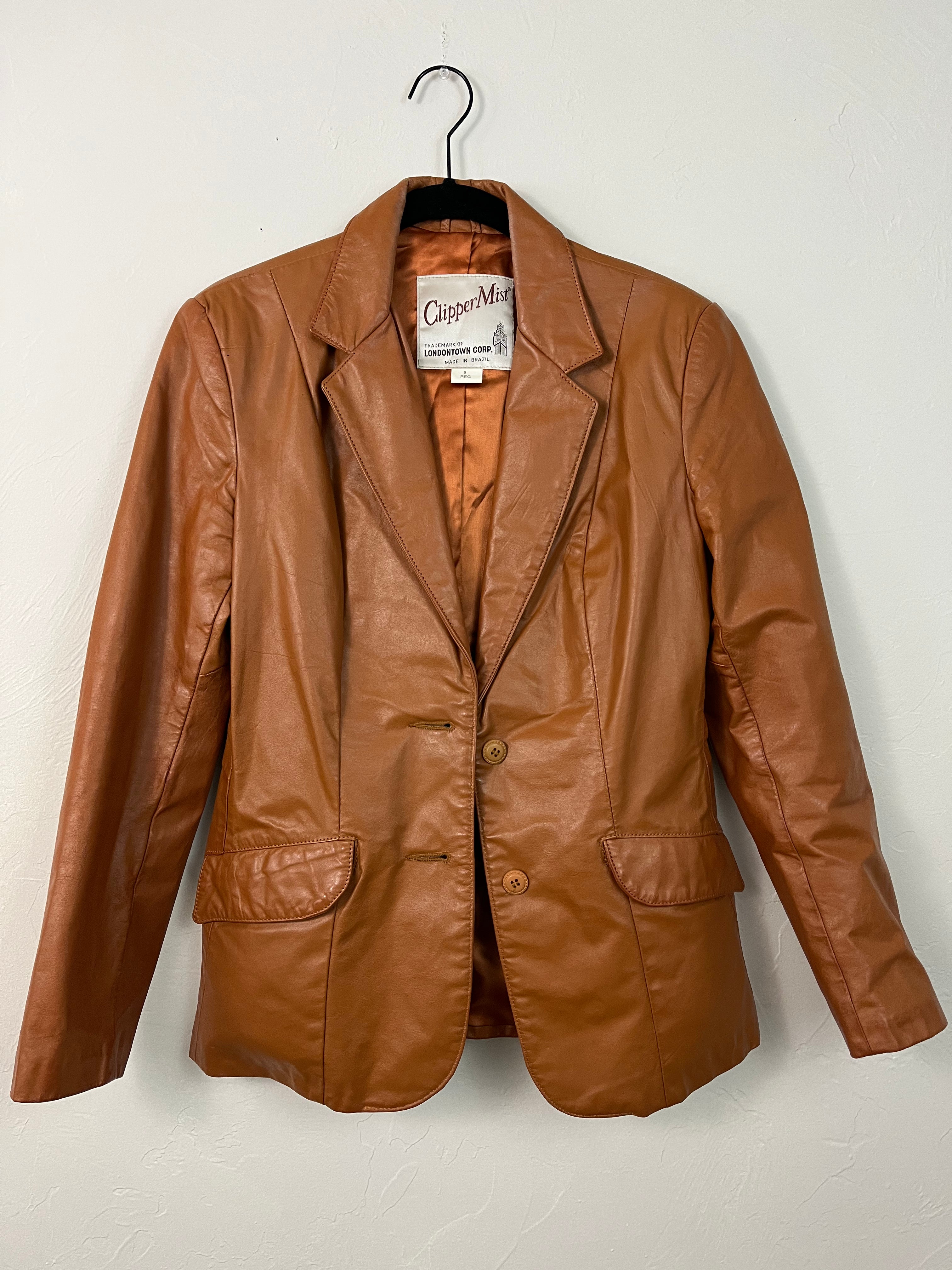 Copper Leather Blazer